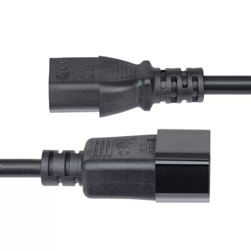 Przedłużacz zasilający StarTech.com 4,5 m (15 stóp), C14 na C13, do PDU, 15 A 250 V, 14 AWG, kabel sieciowy AC do PDU/zasilaczy, certyfikat KEMA-KEUR