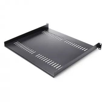 StarTech.com 1U Server Rack Shelf - Uniwersalna wentylowana półka wspornikowa do montażu w szafie rack 19 cali - Wytrzymała stal – Udźwig 44lb/20kg - Półka o głębokości 16 cali, czarna