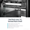 StarTech.com 1U Server Rack Shelf - Uniwersalna wentylowana półka wspornikowa do montażu w szafie rack 19 cali - Wytrzymała stal – Udźwig 44lb/20kg - Półka o głębokości 16 cali, czarna