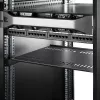 StarTech.com 1U Server Rack Shelf - Uniwersalna wentylowana półka wspornikowa do montażu w szafie rack 19 cali - Wytrzymała stal – Udźwig 44lb/20kg - Półka o głębokości 16 cali, czarna