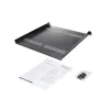 StarTech.com 1U Server Rack Shelf - Uniwersalna wentylowana półka wspornikowa do montażu w szafie rack 19 cali - Wytrzymała stal – Udźwig 44lb/20kg - Półka o głębokości 16 cali, czarna