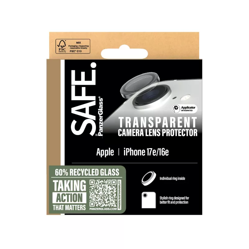 PanzerGlass SAFE. by ® Ochraniacz na obiektyw aparatu Transparentny iPhone 17e | 16e