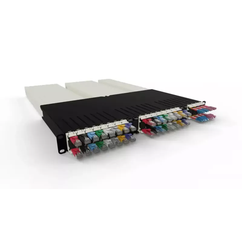 PATCHBOX .one Kaseta 8RU UTP Szary Kabel 0,8m Cat6a