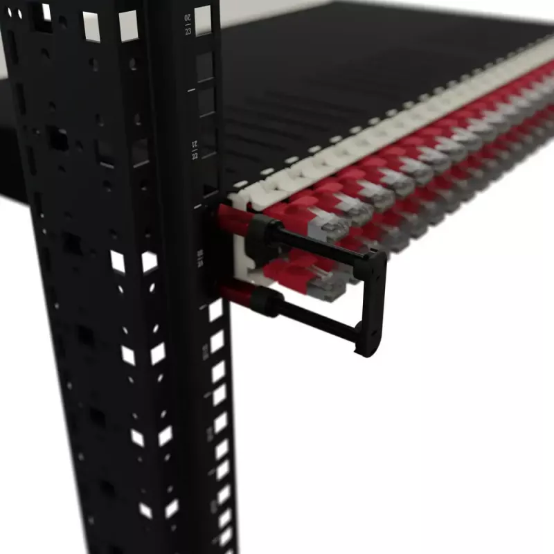 Panel do zarządzania kablami PATCHBOX Patchcatch Solo 24-Pack czarno-czerwony
