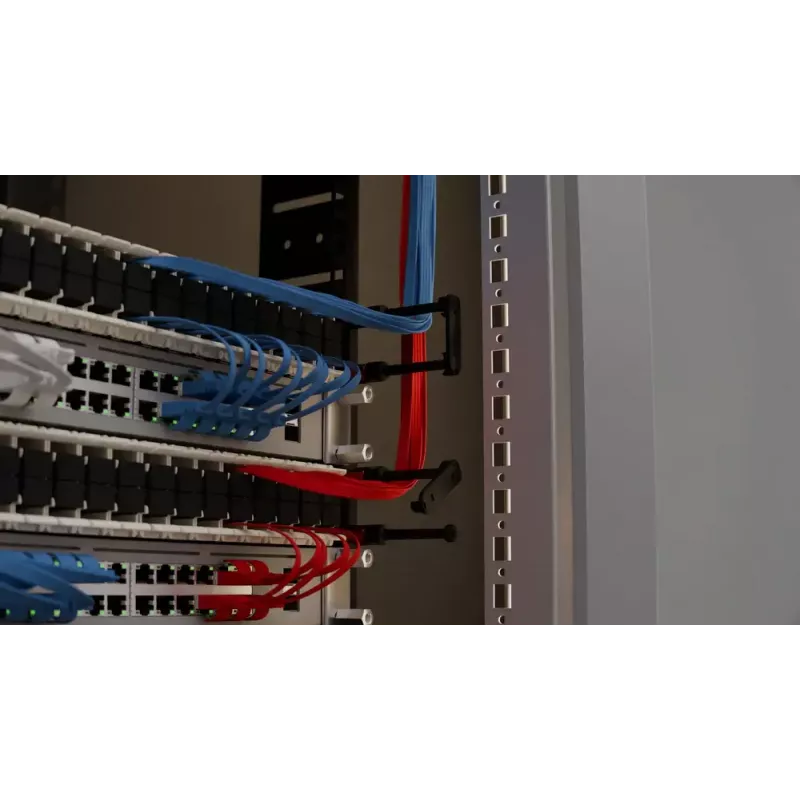 Panel do zarządzania kablami PATCHBOX Patchcatch Solo 24-Pack czarno-czerwony
