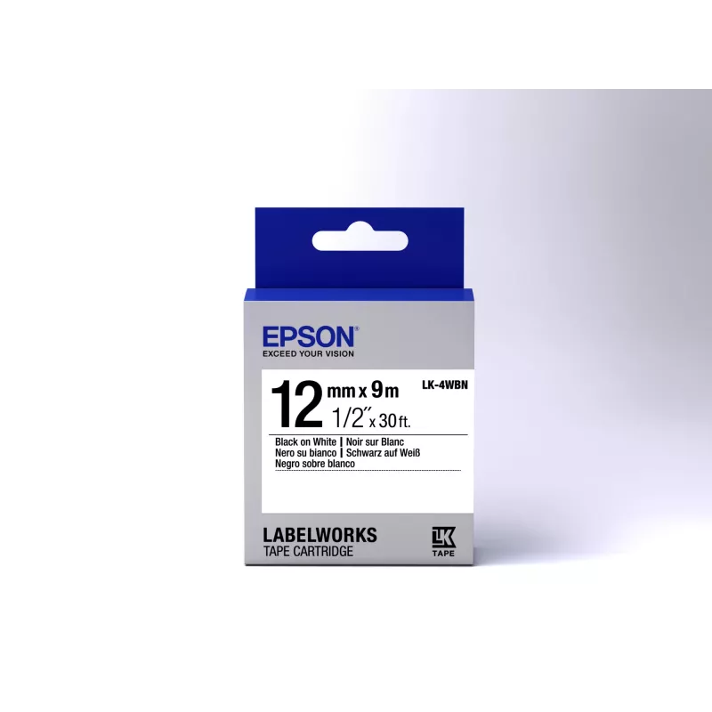 Epson Label Cartridge Standard LK-4WBN Czarny/Biały 12mm (9m)