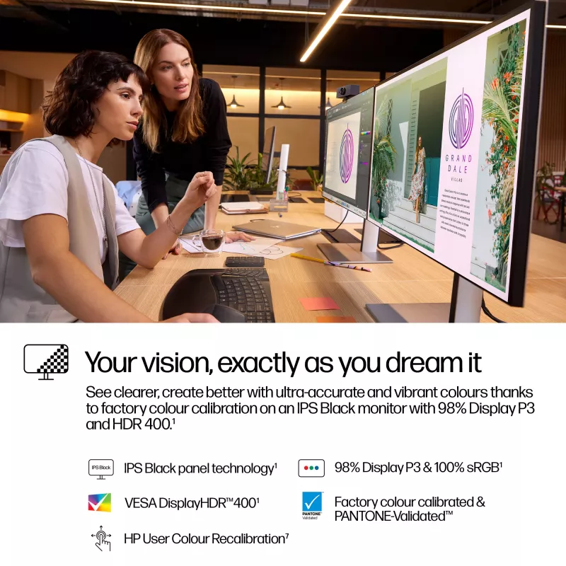 Monitor HP Series 7 Pro 27 cal QHD - 727pq, 68,6 cm (27 cal), 2560 x 1440 pikseli, Quad HD, LCD, 5 ms, Czarny