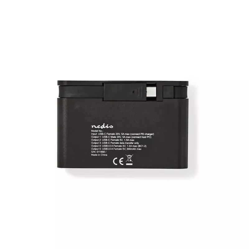 Nedis TCARF250BK USB 3.2 Gen 1 Type-C Hub Czarny