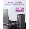 ICY BOX IB-DK2262AC Przewodowa stacja dokująca USB 3.2 Gen 1 (3.1 Gen 1) Type-C, antracyt