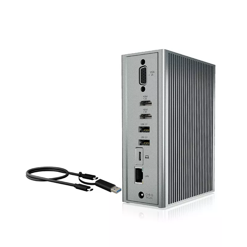 ICY BOX IB-DK2262AC Przewodowa stacja dokująca USB 3.2 Gen 1 (3.1 Gen 1) Type-C, antracyt