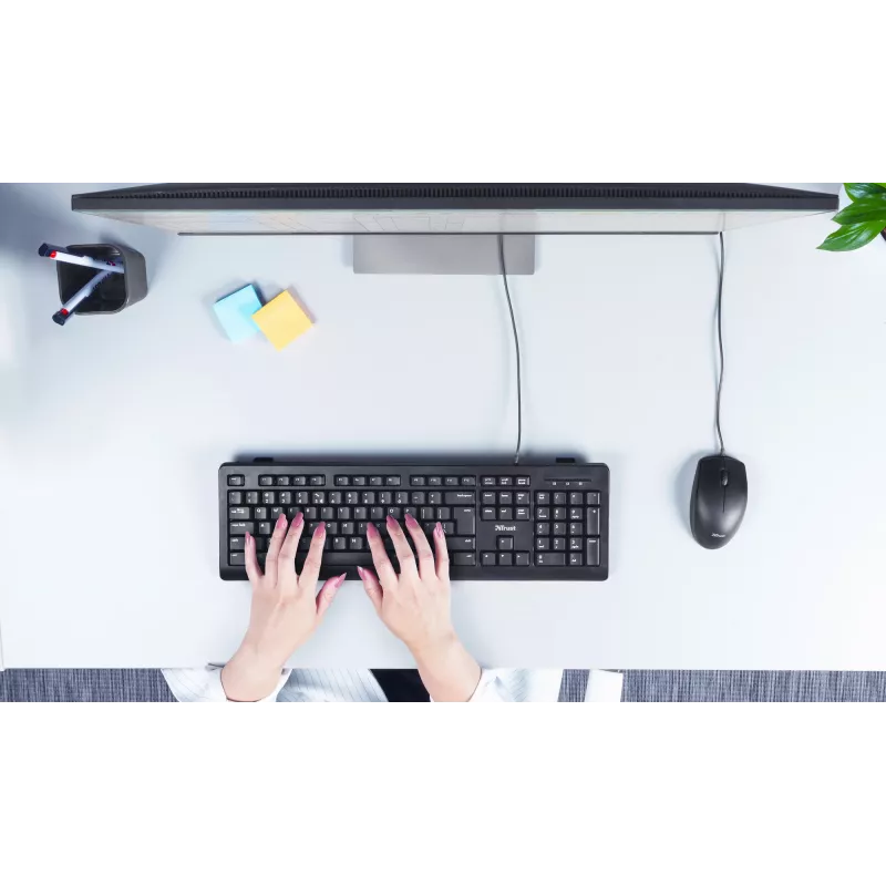 Trust TK-150 klawiatura Office USB QWERTZ Niemiecki Czarny