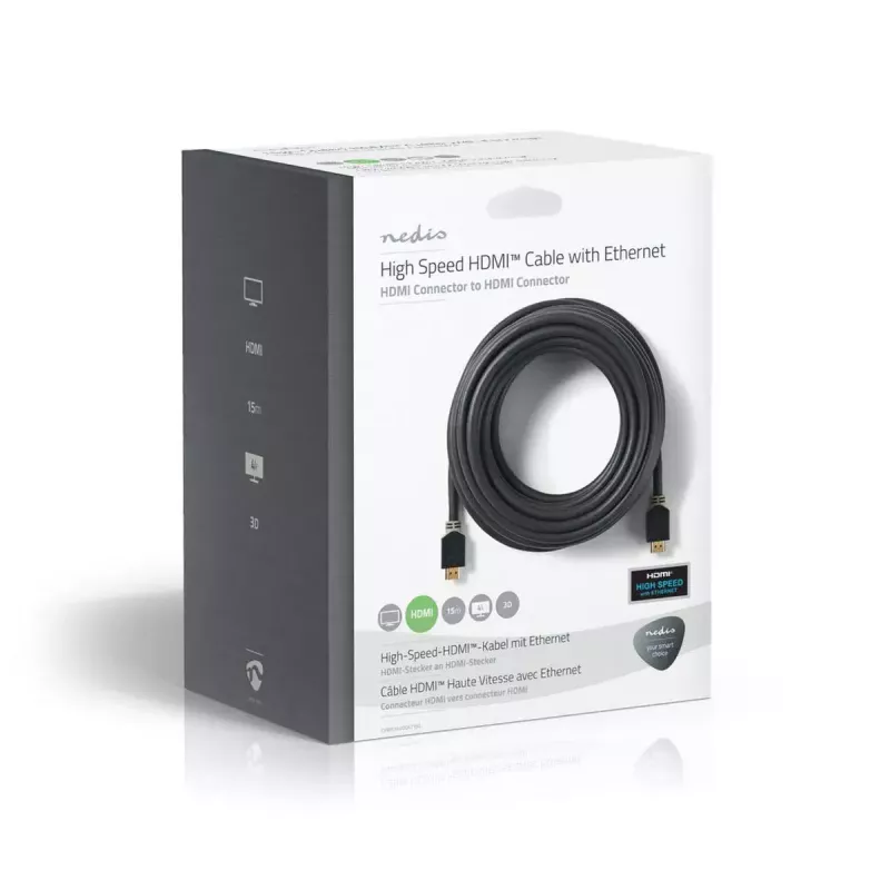 Kabel HDMI Nedis CVBW34000AT150 15 m HDMI Typ A Męski Antracyt