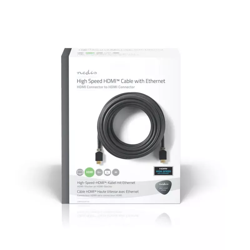Kabel HDMI Nedis CVBW34000AT150 15 m HDMI Typ A Męski Antracyt