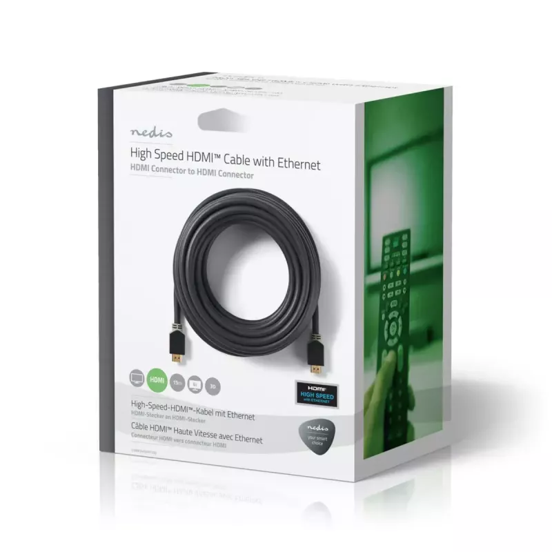Kabel HDMI Nedis CVBW34000AT150 15 m HDMI Typ A Męski Antracyt