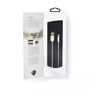 Kabel do telefonu komórkowego Nedis CCTB39300AL10 Aluminium 1 m USB A Lightning
