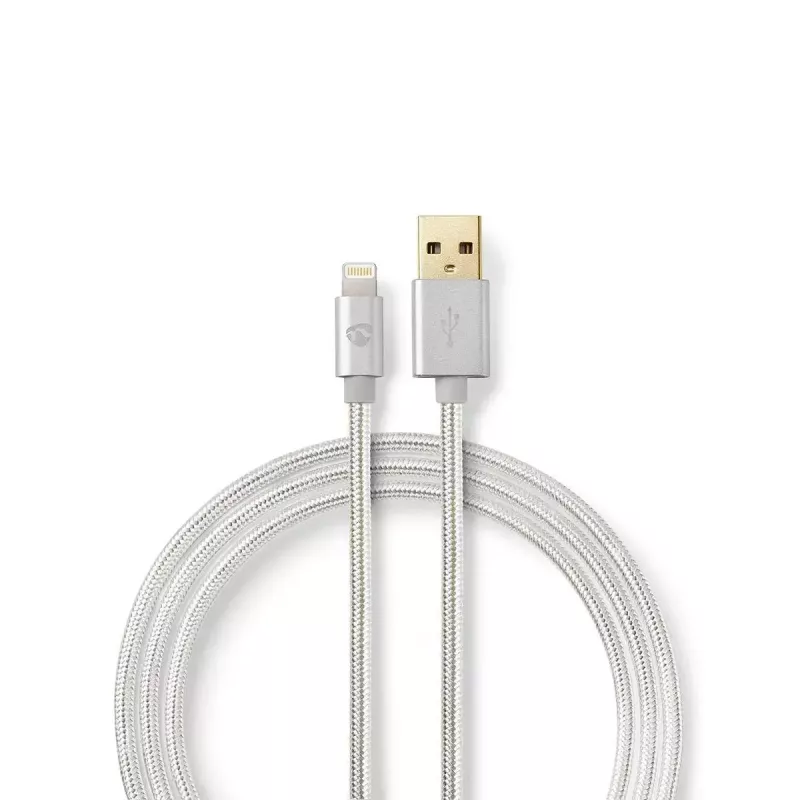 Kabel do telefonu komórkowego Nedis CCTB39300AL10 Aluminium 1 m USB A Lightning
