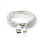 Kabel do telefonu komórkowego Nedis CCTB39300AL10 Aluminium 1 m USB A Lightning