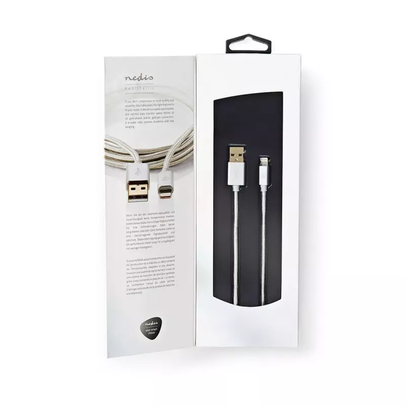 Kabel do telefonu komórkowego Nedis CCTB39300AL30 Aluminium 3 m USB A Lightning