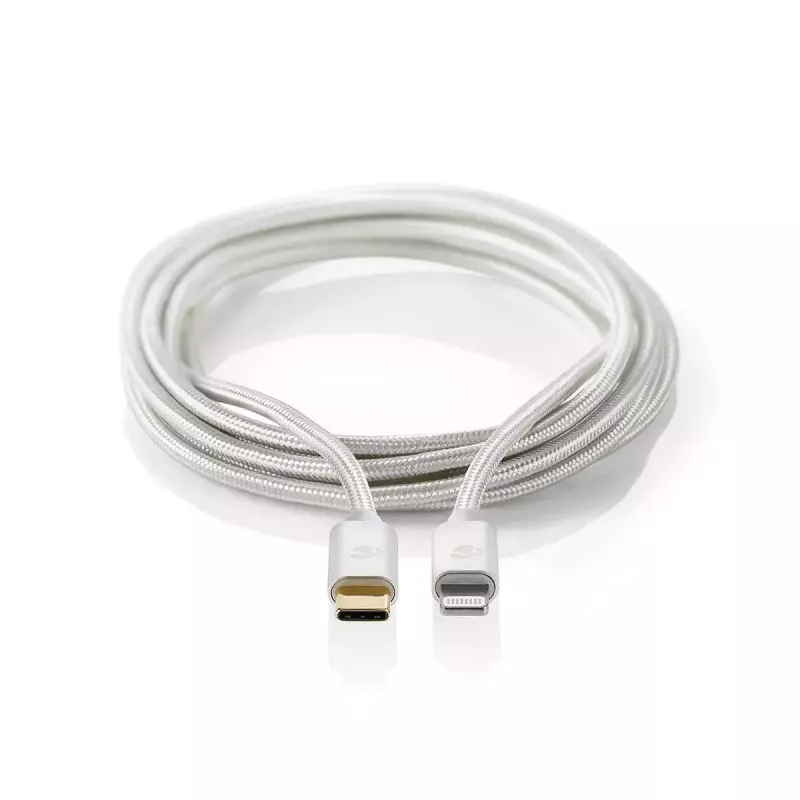 Kabel Lightning Nedis CCTB39650AL10 1m Aluminium USB C