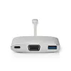 Stacja dokująca do laptopa Nedis CCTB64760AL02 Aluminium kabel 0,2 m 5 Mbit/s