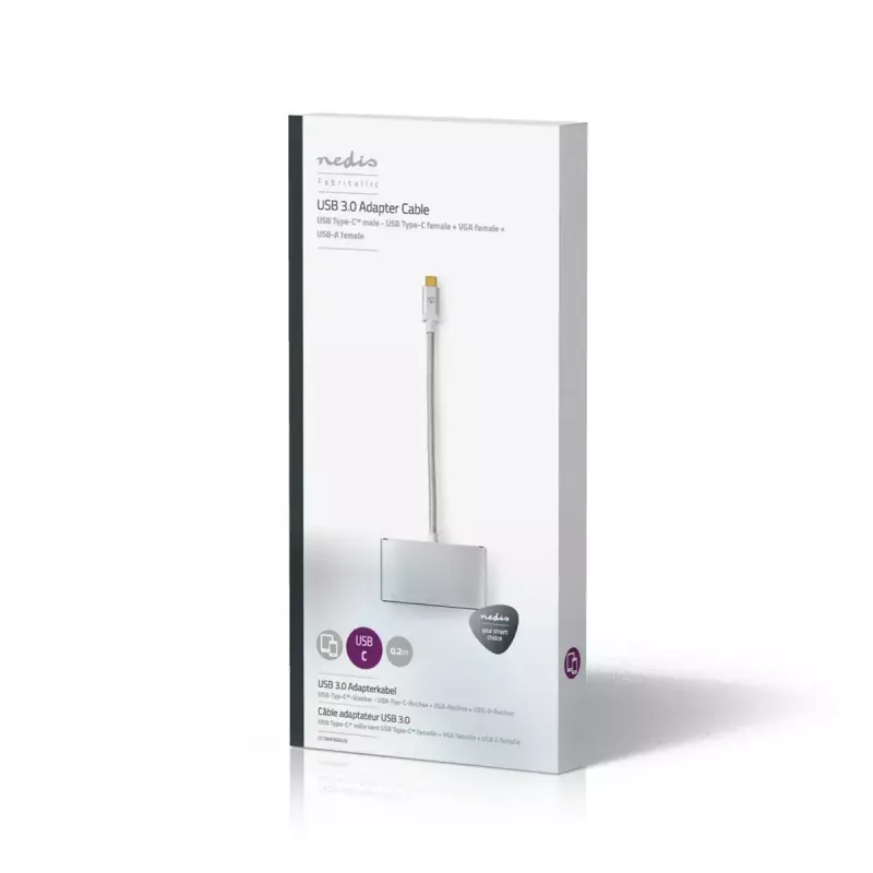 Stacja dokująca do laptopa Nedis CCTB64760AL02 Aluminium kabel 0,2 m 5 Mbit/s