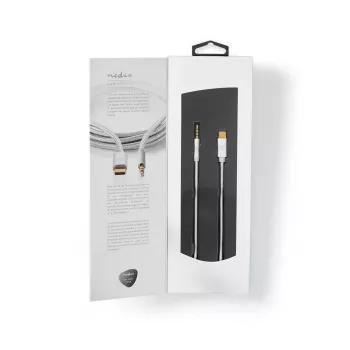 Kabel audio Nedis CCTB65940AL10 1m USB-C do 3,5 mm aluminium