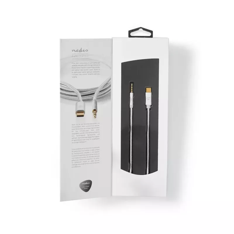 Kabel audio Nedis CCTB65940AL10 1m USB-C do 3,5 mm aluminium