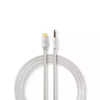 Kabel audio Nedis CCTB65940AL10 1m USB-C do 3,5 mm aluminium