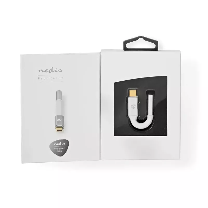 Kabel audio Nedis CCTB65950AL008 3,5 mm żeński na USB męski 0,08 m aluminium