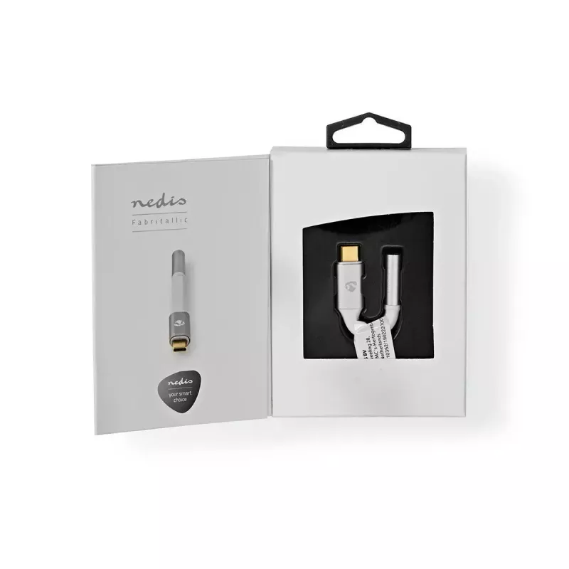 Kabel audio Nedis CCTB65950AL008 3,5 mm żeński na USB męski 0,08 m aluminium