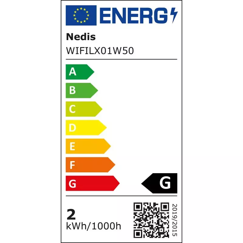 Łańcuch świetlny dekoracyjny Nedis WIFILX01W50 — 50 żarówek LED, 1,81 W, USB, IP65, 5 m przewodu
