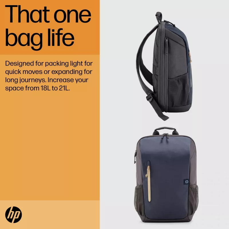 HP Travel 18 litrów 15.6 niebieski Night plecak na laptopa, Plecak, 510 g