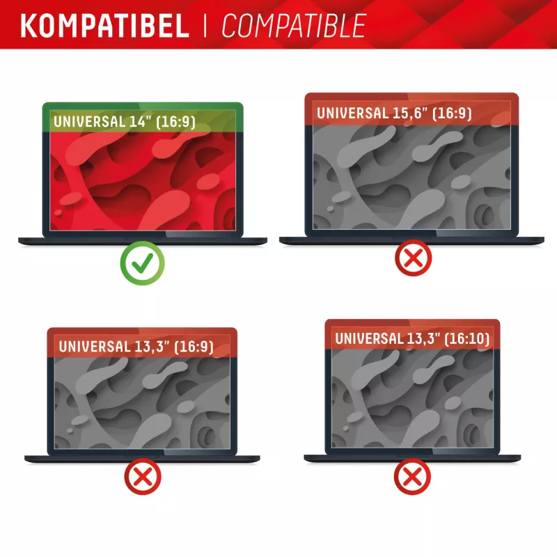 Displex PRIVACY SAFE magnetyczny dwukierunkowy filtr prywatyzujący do laptopa / notebooka 14'' (16:9)