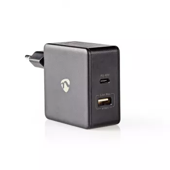 Ładowarka do urządzeń mobilnych Nedis WCPD45W100BK Uniwersalna Czarny USB Wewnętrzna