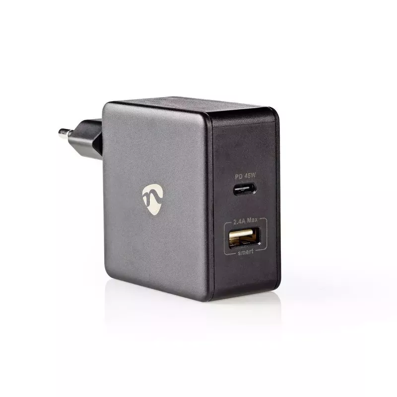 Ładowarka do urządzeń mobilnych Nedis WCPD45W100BK Uniwersalna Czarny USB Wewnętrzna