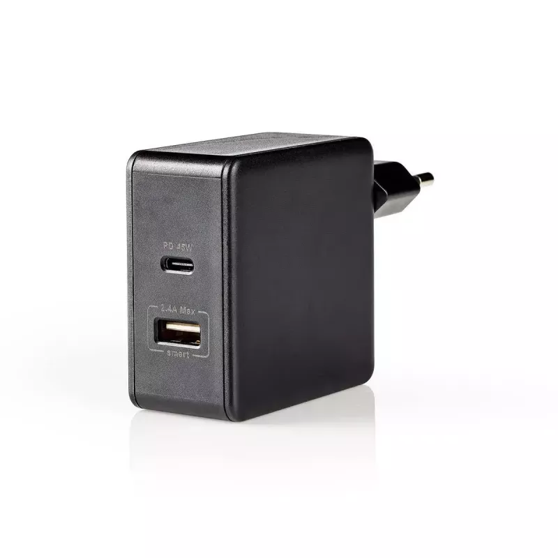 Ładowarka do urządzeń mobilnych Nedis WCPD45W100BK Uniwersalna Czarny USB Wewnętrzna