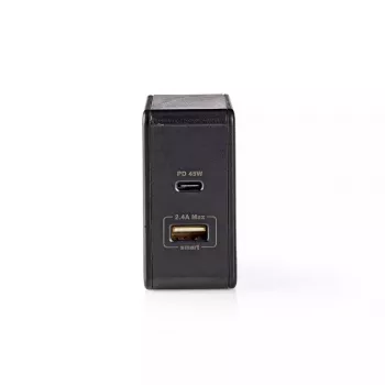 Ładowarka do urządzeń mobilnych Nedis WCPD45W100BK Uniwersalna Czarny USB Wewnętrzna
