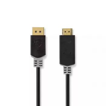 Adapter kabla wideo Nedis CCBW37100AT10 1m DisplayPort do HDMI Czarny