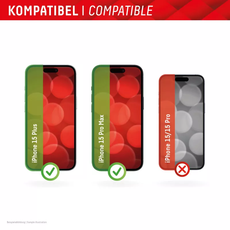 Displex Full Cover Screen Protector (10H) do Apple iPhone 15 Plus/15 Pro Max, Eko Ramka Montażowa, Pełne Pokrycie