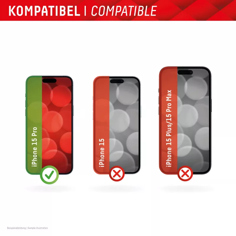 Displex Szkło Ochronne + Etui do Apple iPhone 15 Pro, Eko Ramka Montażowa, odporne na zarysowania