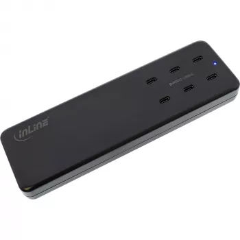 InLine zasilacz wieloportowy, ładowarka, 6x USB-C, PD 3.0, GaN, czarny
