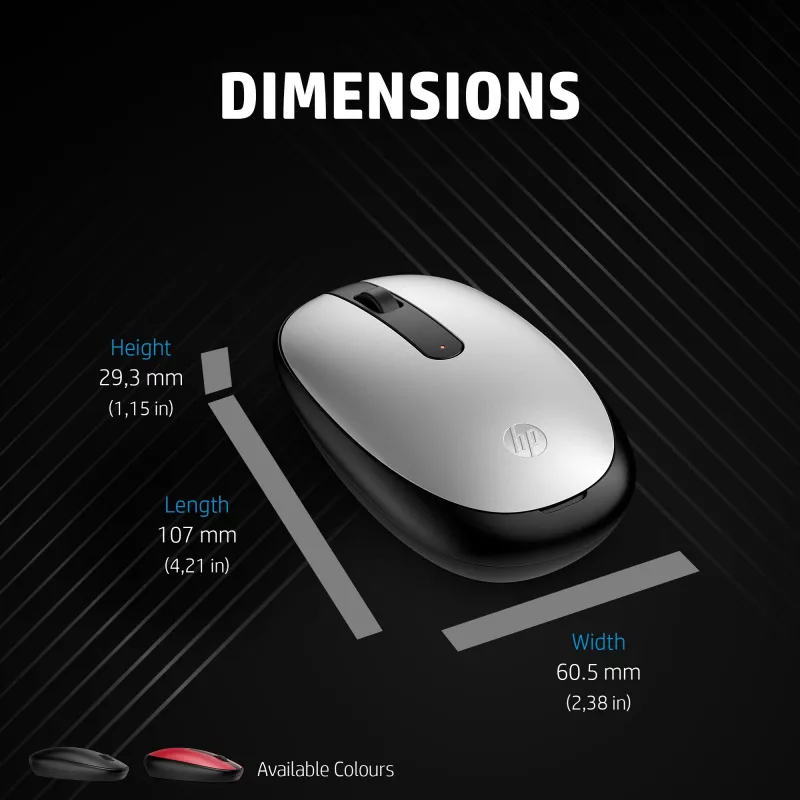 Mysz Bluetooth HP 240 Lunar biały, symetryczna, optyczna, Bluetooth, 1600 DPI, biała