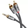 Kabel audio WENTRONIC Goobay 65288 — wtyk męski 3,5 mm na 2×RCA męski, 2 m, miedź, pozłacane styki, ekranowany magnetycznie