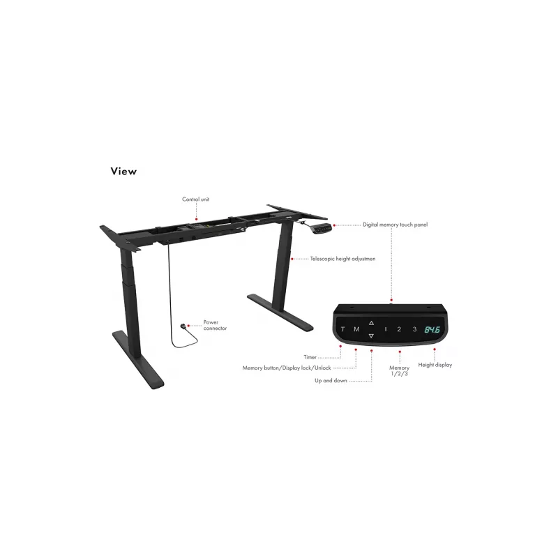 Biurko elektryczne z regulacją wysokości ICY BOX IB-EW205B-T
