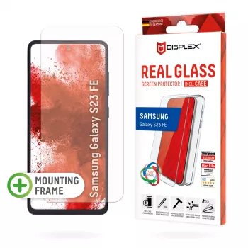 Displex Szkło Hartowane + Etui do Samsung Galaxy S23 FE, Ramka montażowa Eco, odporne na zarysowania