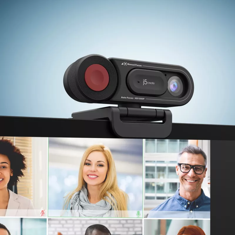 Kamera internetowa j5create JVU250 HD z przełącznikiem automatycznego i ręcznego ustawiania ostrości