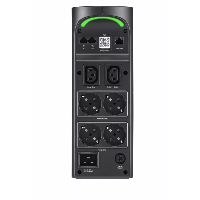 APC Back-UPS Pro BGM2200B-GR - 2200VA/1320W, 4x Schuko i 2x C13, 3x ładowarka USB, port danych USB