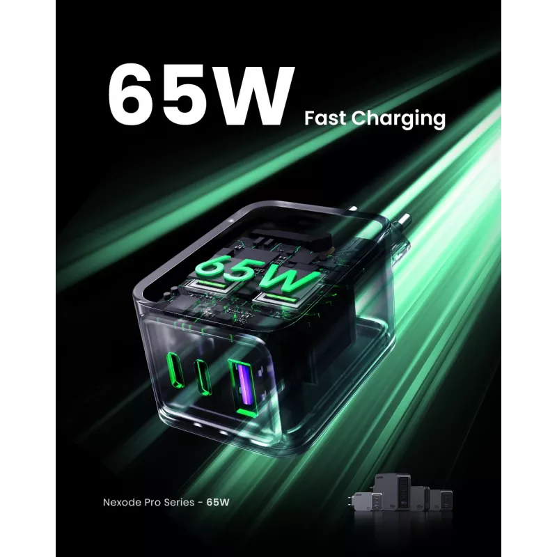 Ugreen 25871 ładowarka do urządzeń mobilnych Uniwersalna Szara AC Szybkie ładowanie Wewnętrzna