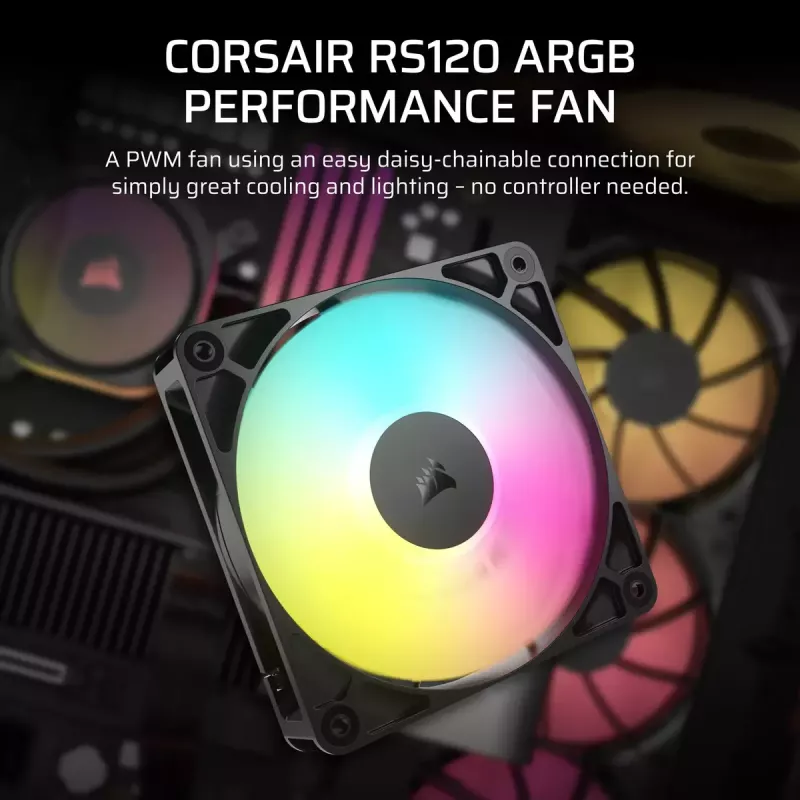 Wentylator Corsair RS120 ARGB do obudowy komputera 12 cm Czarny