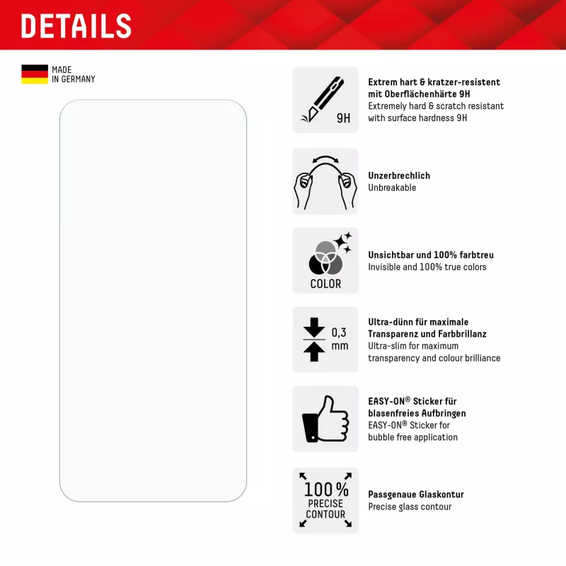 Displex Smart Glass (9H) do Samsung Galaxy A35/A55 5G, naklejka montażowa, niezniszczalne